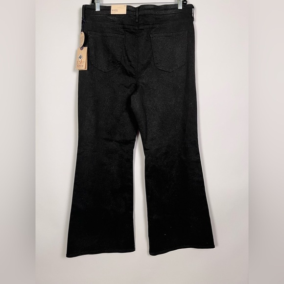 Mia Palazzo High Waist Flare Jeans in Glamorous black sparkle sz 16 Women’s NWT - Picture 4 of 14